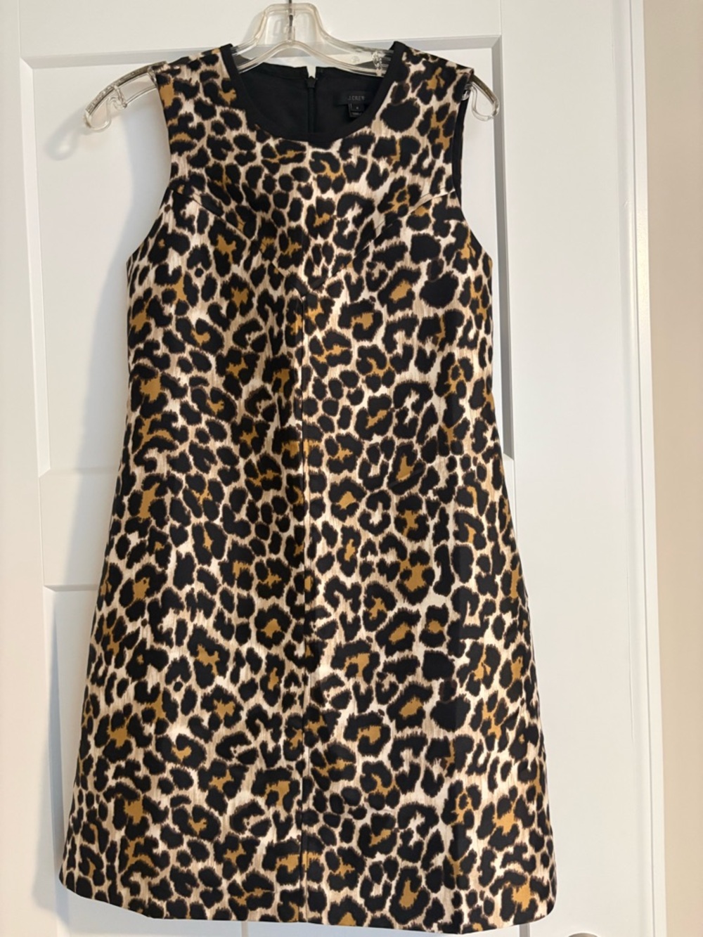 J. Crew Leopard Print Sleeveless Shift Dress - Black, Tan, Cream